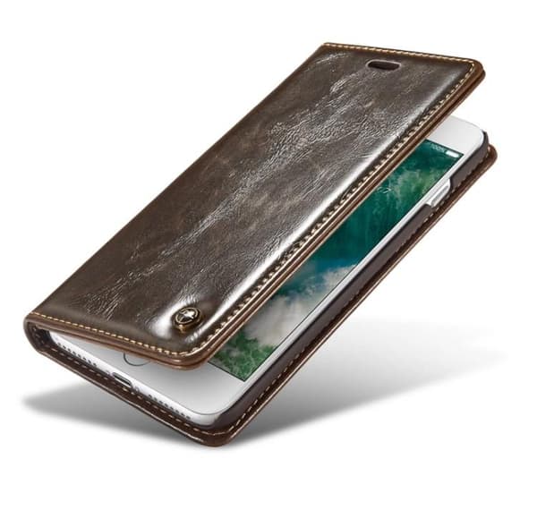 Praktiskt Plånboksfodral i Läder iPHONE 7 PLUS från CASEME Vit Vit