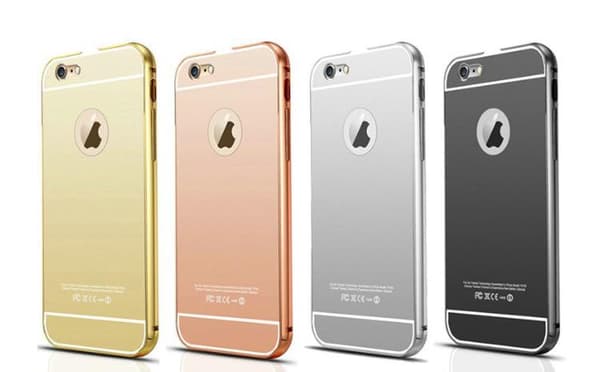 iPhone 6/6S - Elegant skal fr�n LEMAN (ram i Aluminium) Silver Silver/Grå
