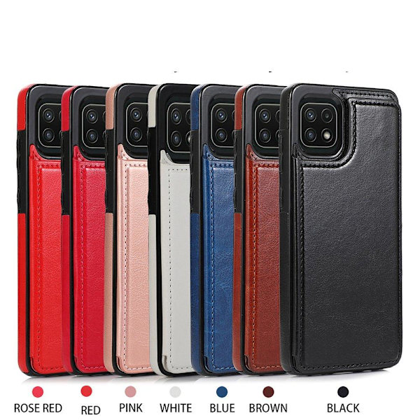 Samsung Galaxy A22 5G - Cover med kortholder Rosaröd