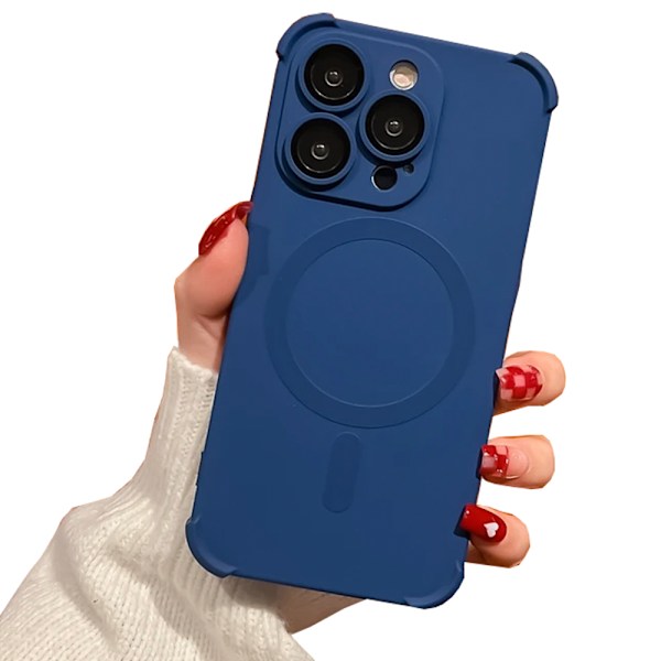 iPhone 12 Pro Max - Silikonskal med Magnetiskt Stötskydd Grå