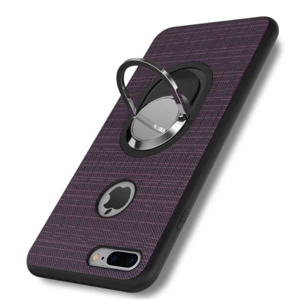 iPhone 7 PLUS - Stilig silikondeksel med ringholder FLOVEME Lila