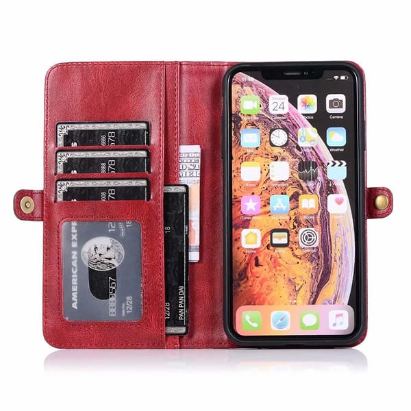 iPhone X/XS - Smart Plånboksfodral Mörkgrön