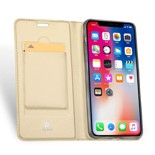 Stilrent Fodral med Kortfack av DUX DUCIS för iPhone XS Max Guld