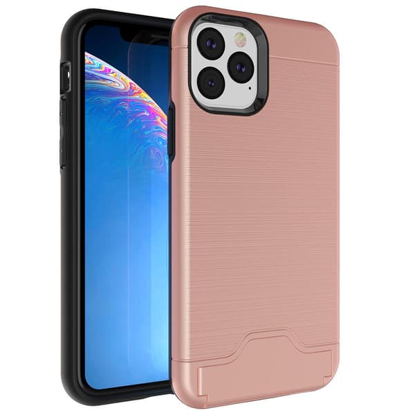 iPhone 11 Pro Max - Stødabsorberende cover med kortholder DarkBlue Mörkblå