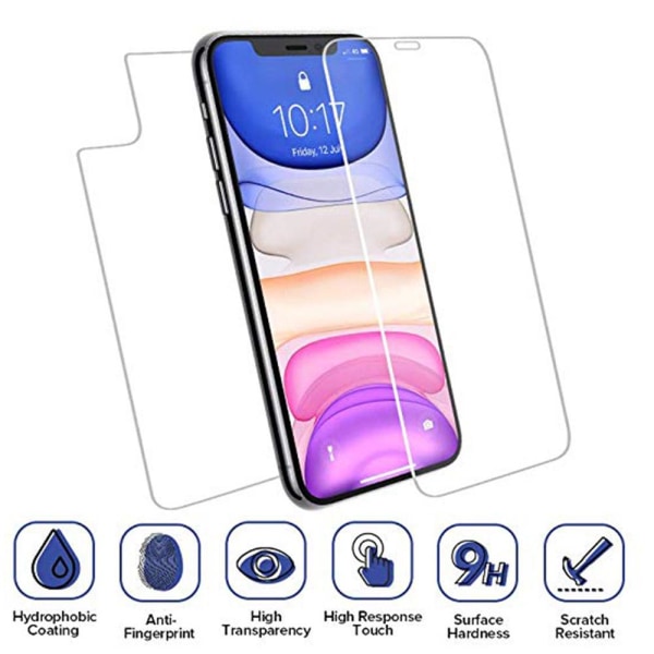 iPhone 11 Pro Max Fram- & Baksida 2.5D Skärmskydd 9H Transparent