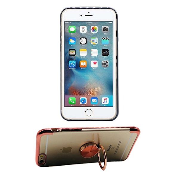 iPhone 6/6S PLUS - Stilrent Silikonskal med Ringhållare Blå Blå
