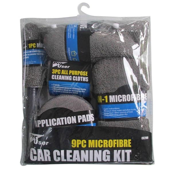 9-Pack Microfibers Fordons Rengörings Set Orange