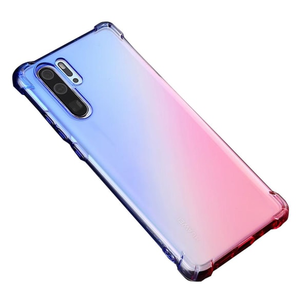Huawei P30 Pro - Stødabsorberende Floveme Silikone Cover Blå/Rosa