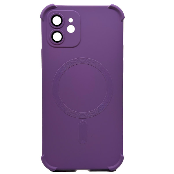 iPhone 12 -  Silikonskal med Magnetiskt Stötskydd Mörkblå