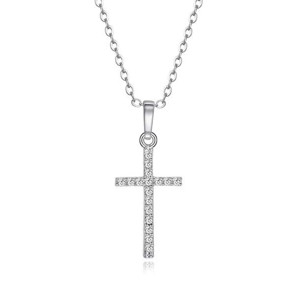 Exklusivt Bekvämt Hög Kvalitet Kors Halsband Diamant Guld