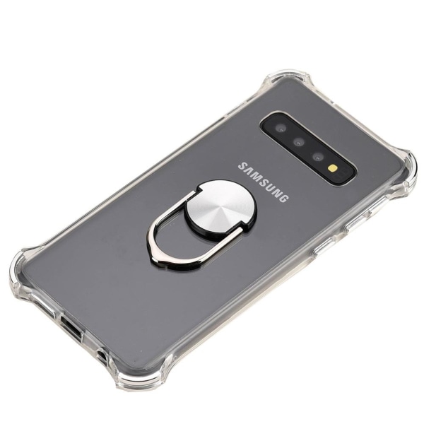 Samsung Galaxy S10 - Skyddande Praktiskt Skal med Ringhållare Blå Blå
