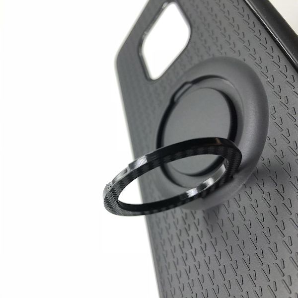 Skyddsskal med Ringhållare i Carbondesign - Huawei Mate 20 Pro Silver
