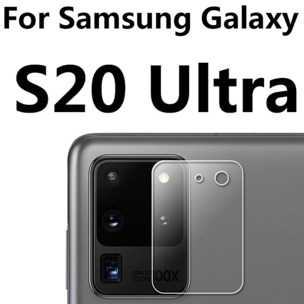 S20 Ultra Högkvalitativt HD-Clear Ultratunt Kameralinsskydd Transparent