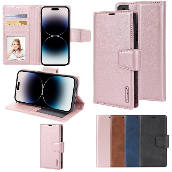 iPhone 16 Plus - Lyxigt Hanman Miro 2-in-1 Plånboksfodral Svart