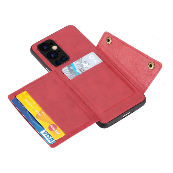 OnePlus 9 Pro - Skal med Korthållare Röd