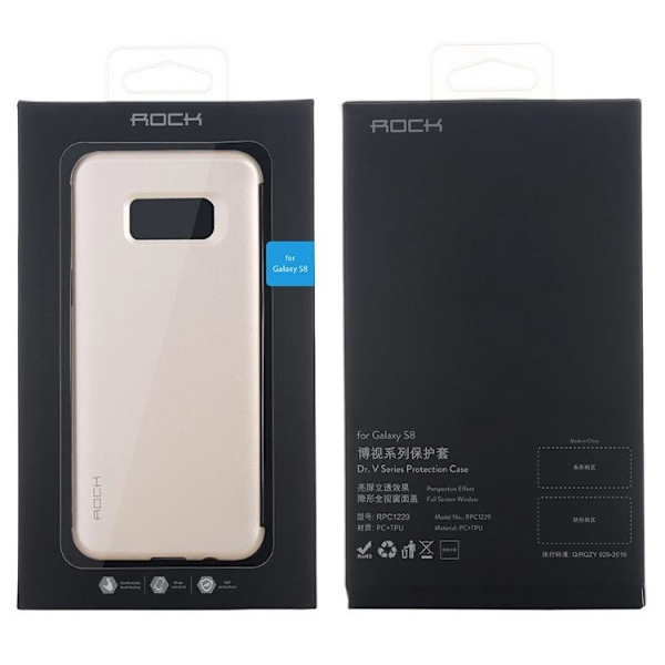 Galaxy S8 - ROCK Stilrent Transparent fodral (ORIGINAL) Guld