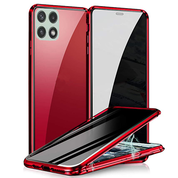 Samsung Galaxy A22 5G - Dobbeltsidet magnetisk cover Röd