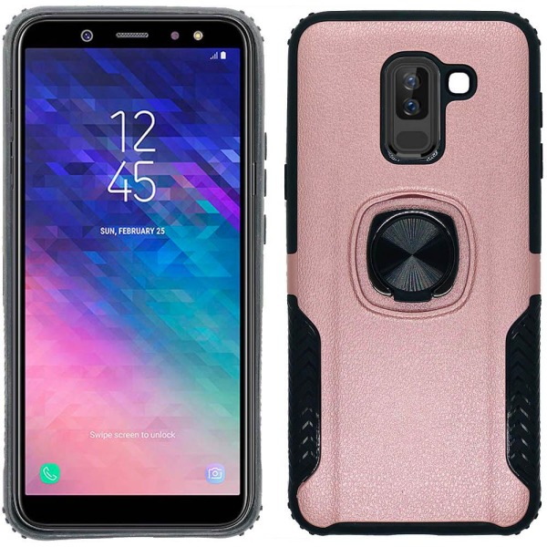 Samsung A6 Plus - Praktiskt Skal med Ringhållare (LEMAN) Mörkblå