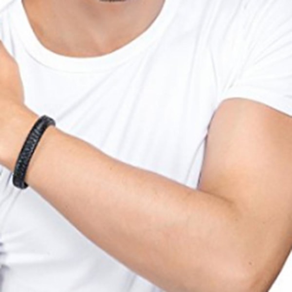 Bekvämt PU-Läder Unisex Armband Brun 19CM