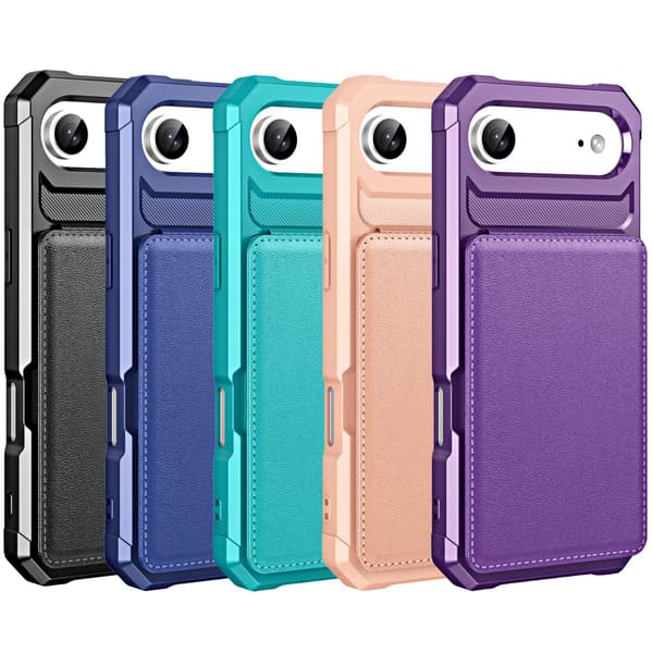 iPhone 17 Air Stötdämpande Läderlook Skal Svart