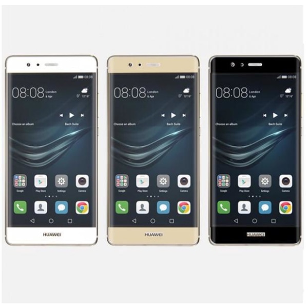 Huawei P9 3-PACK Skärmskydd 3D 9H 0,2mm HD-Clear Screen-Fit Svart