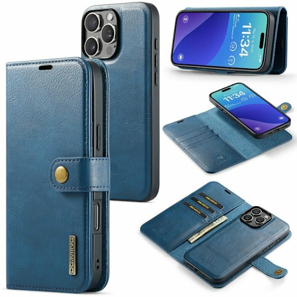 iPhone 13 Pro Max - Magnetiskt Premiumfodral med Plånbok Grå
