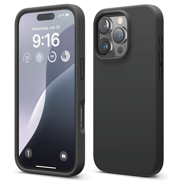 iPhone 16 Pro - Silikonskal med Premiumskydd Mörkblå