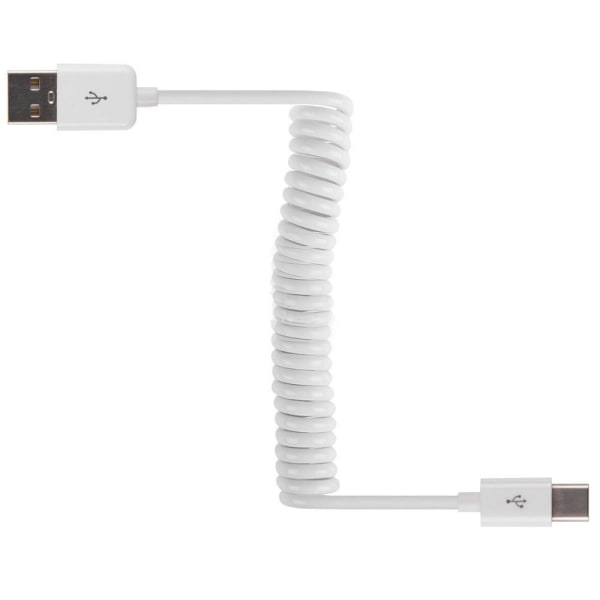 USB till Type-C Fjäder Laddningskabel Vit
