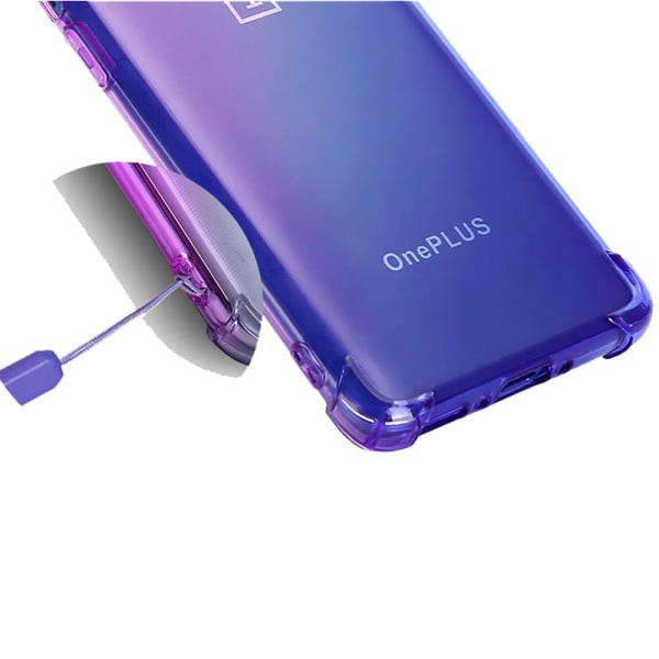 OnePlus 7 Pro - Floveme Silikone Cover Blå/Rosa