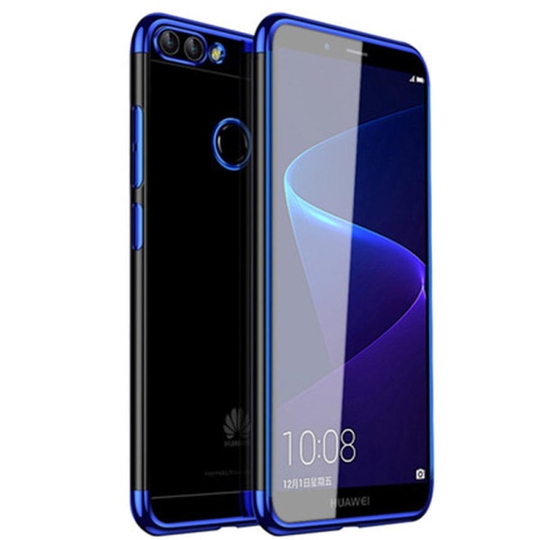 Huawei P Smart 2018 - Praktiskt Silikonskal med Ringhållare Blå