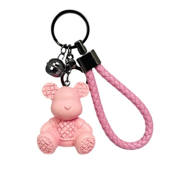 Färgglada Nyckelringar med Söt Bear/Teddy-Tag Pink Teddy