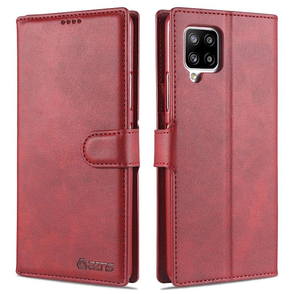 Samsung Galaxy A12 - Praktisk AZNS Wallet Case Röd