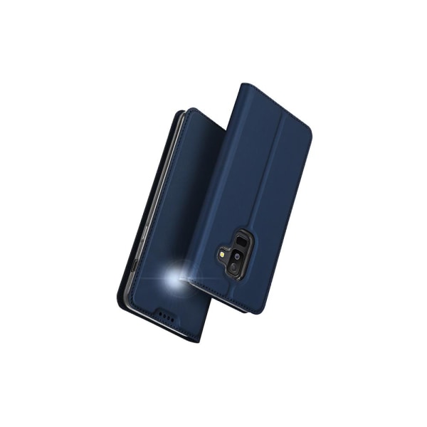 DUX DUCIS Stilrent Fodral med Kortfack - Samsung Galaxy A6 Plus Marinblå