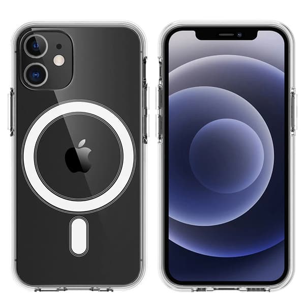 iPhone 12 Mini - Magnetisk Silikondeksel Genomskinlig