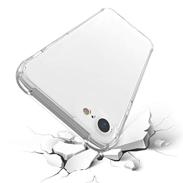 iPhone 7 - Støtdempende Silikondeksel med Kortlomme Transparent