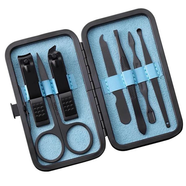 Slittålig 7-Pack Nagelverktyg Manikyr Pedikyr Blå