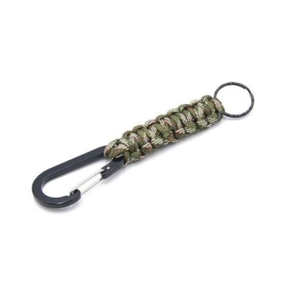 Paracord Survival nøglering Militärgrön