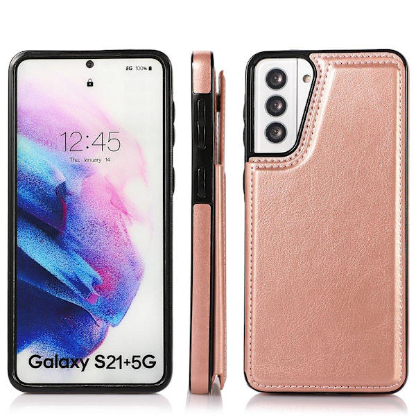 Samsung Galaxy S21 - Cover med kortholder Roséguld