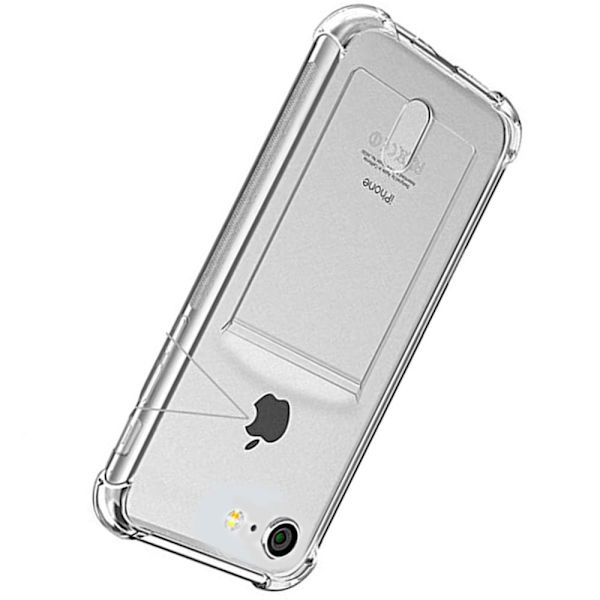 iPhone 7 - Iskunvaimentava silikonikuori korttipaikalla Transparent