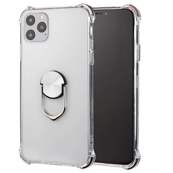 iPhone 11 Pro - Praktiskt Skyddsskal med Ringhållare Silver Silver
