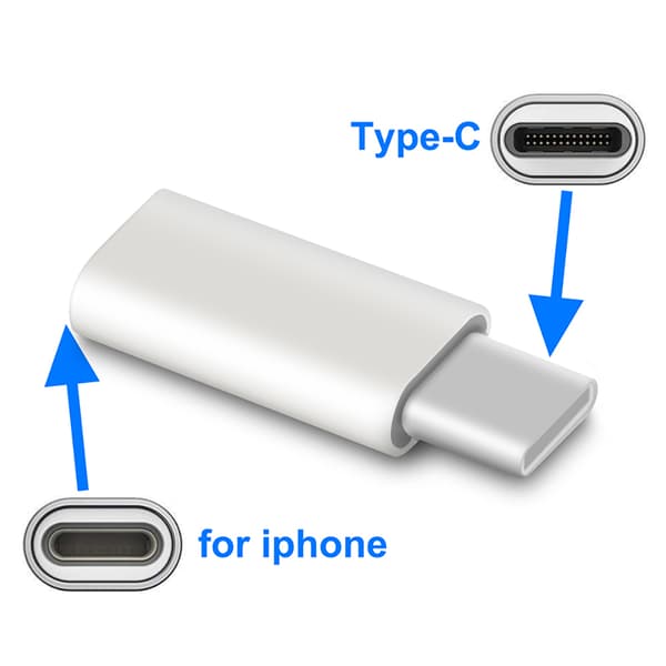 Adapter iPhone till USB-C USB 3.0 PLUG AND PLAY Svart