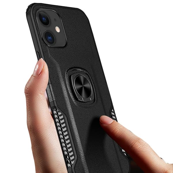 iPhone 12 - Skyddande Skal med Ringhållare Dark blue