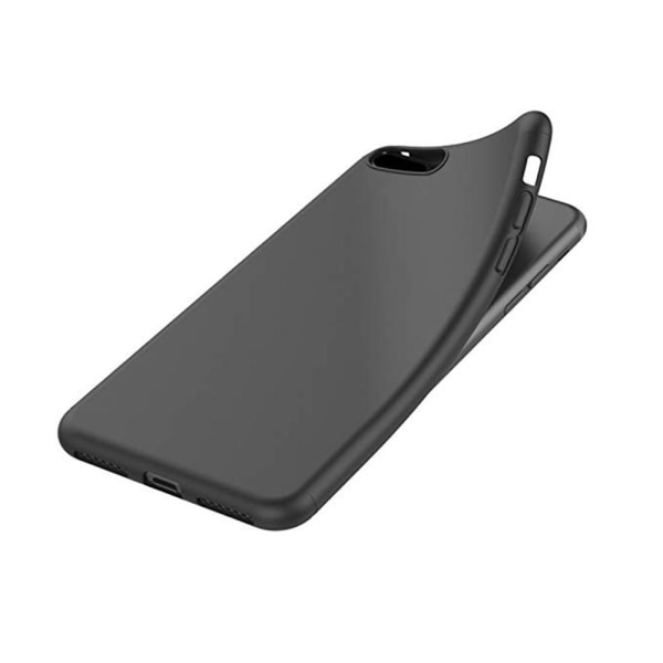 iPhone 7 Plus - Mattbehandlat Praktiskt Silikonskal Svart
