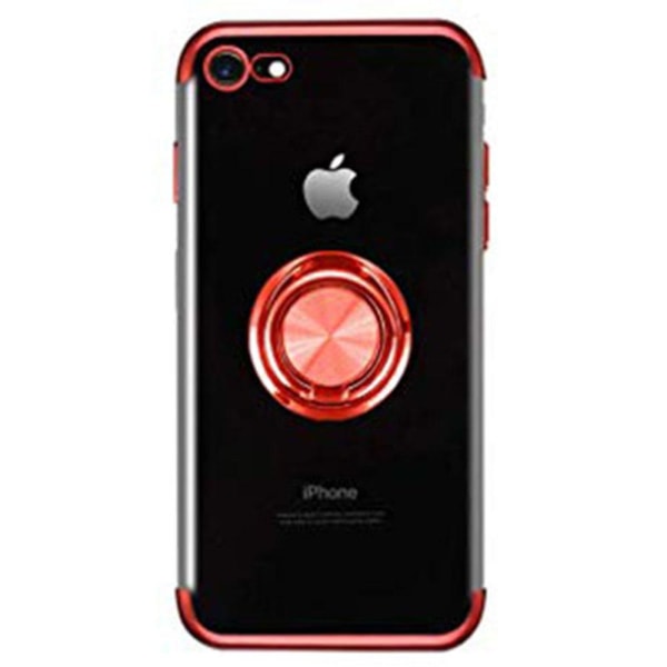 iPhone 7 - Skyddande Silikonskal med Ringh�llare FLOVEME Röd