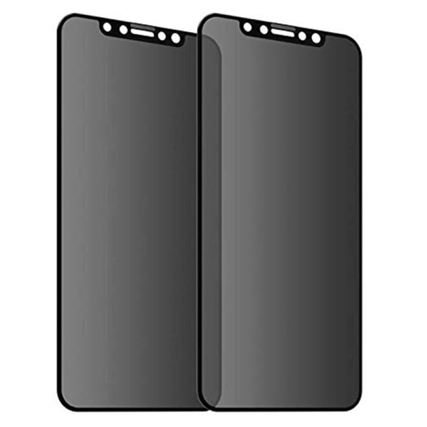 iPhone XS Max 2-PACK FullCover Anti-Spy skærmbeskytter 9H Svart