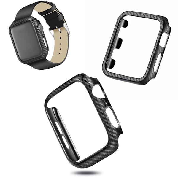 Stilrent Skyddsskal Karbonfiber - iWatch 1/2/3 Svart 42mm