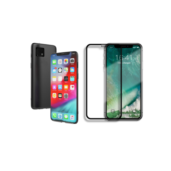 iPhone 11 - Mattbehandlat Skyddsskal & 2.5-D Skärmskydd Svart