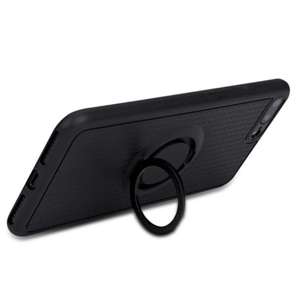 iPhone 8 Plus - FLOVEME Silikonskal med Ringhållare Rosaröd