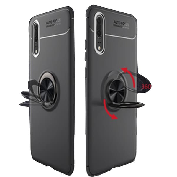 Huawei P20 Pro - AUTO FOCUS - Skal med Ringh�llare Röd/Röd