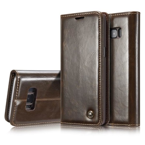CASEME Stilig lommebokdeksel til Galaxy S8 Vit